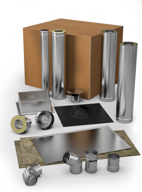 Комплект элементов дымохода 115 мм Комплект элементов дымохода 115 мм